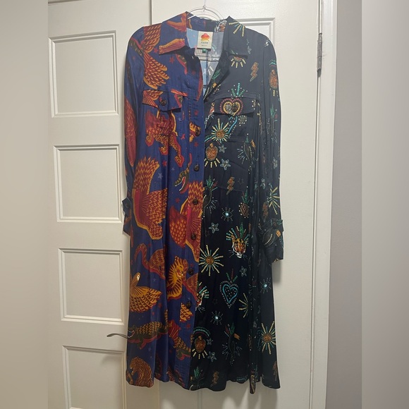 FARM Rio Dresses & Skirts - Farm Rio Mixed-Print Shirt Dress